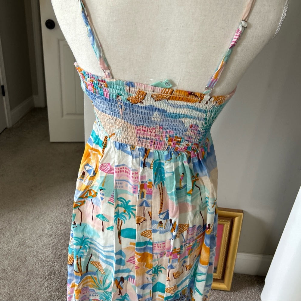 NWT Women’s Beach Print Maxi Dress in Pastel Multi - Picture 12 of 12